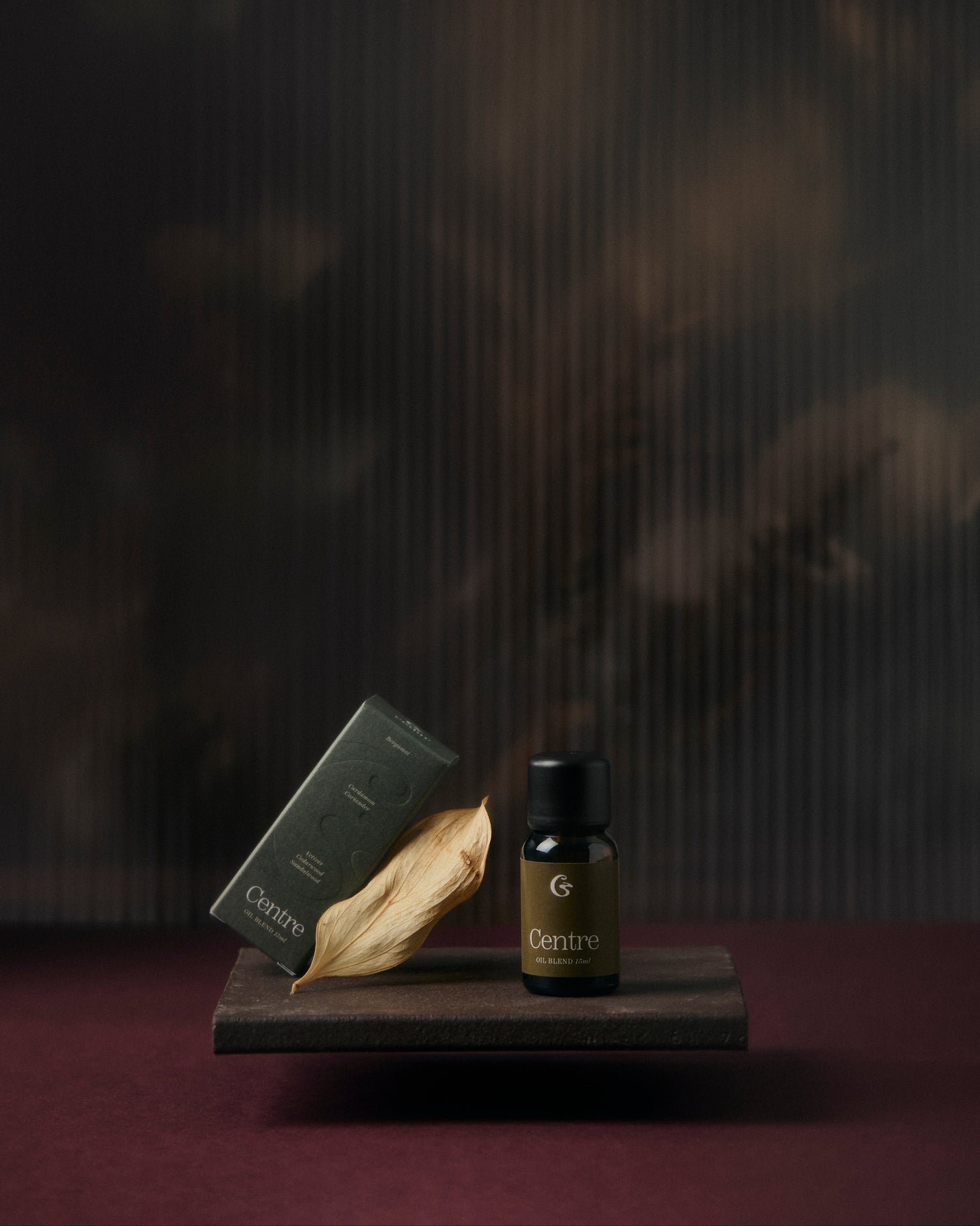 Centeo oil blend on a dark background