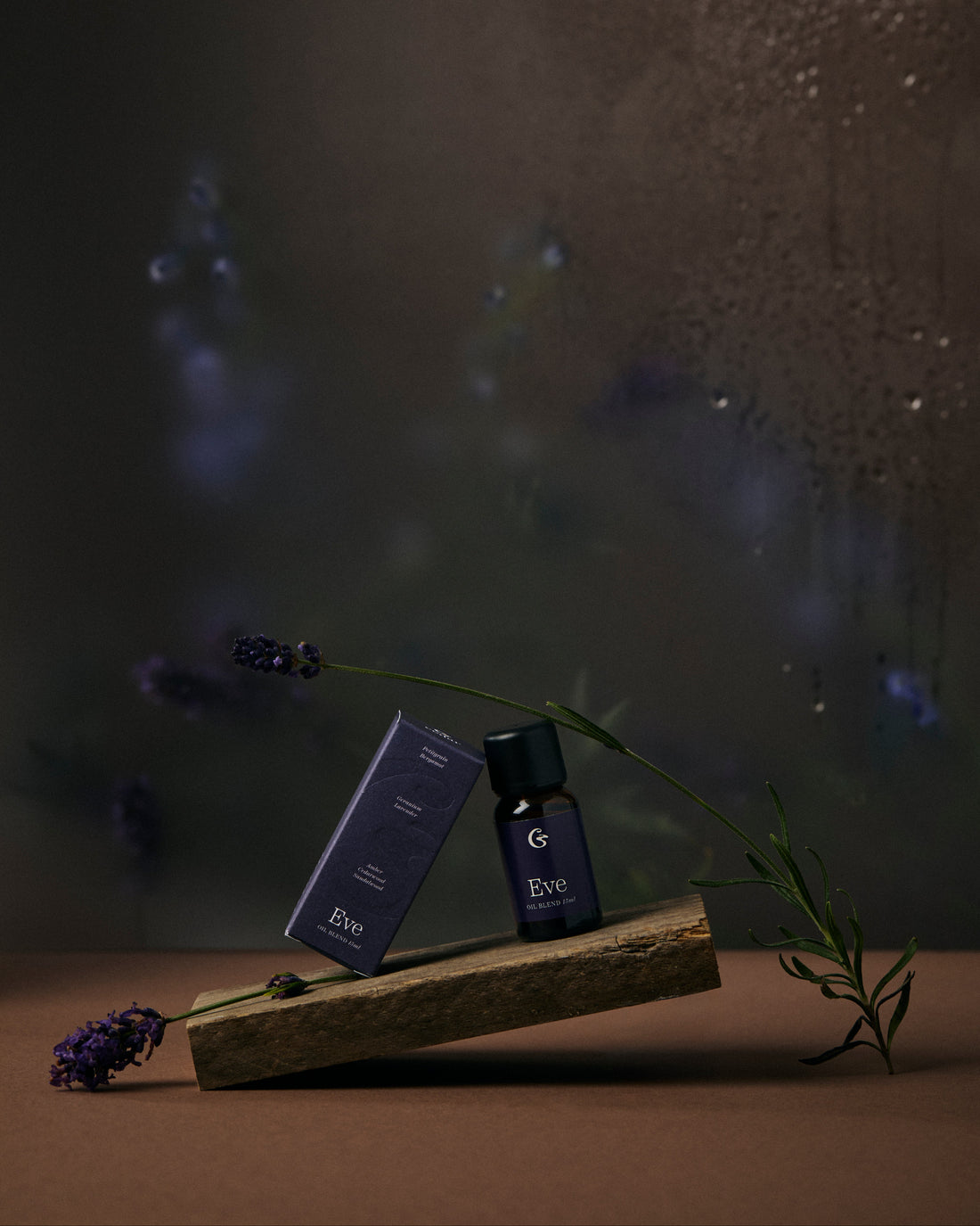 Essential oil blend and box which are both labelled Eve 