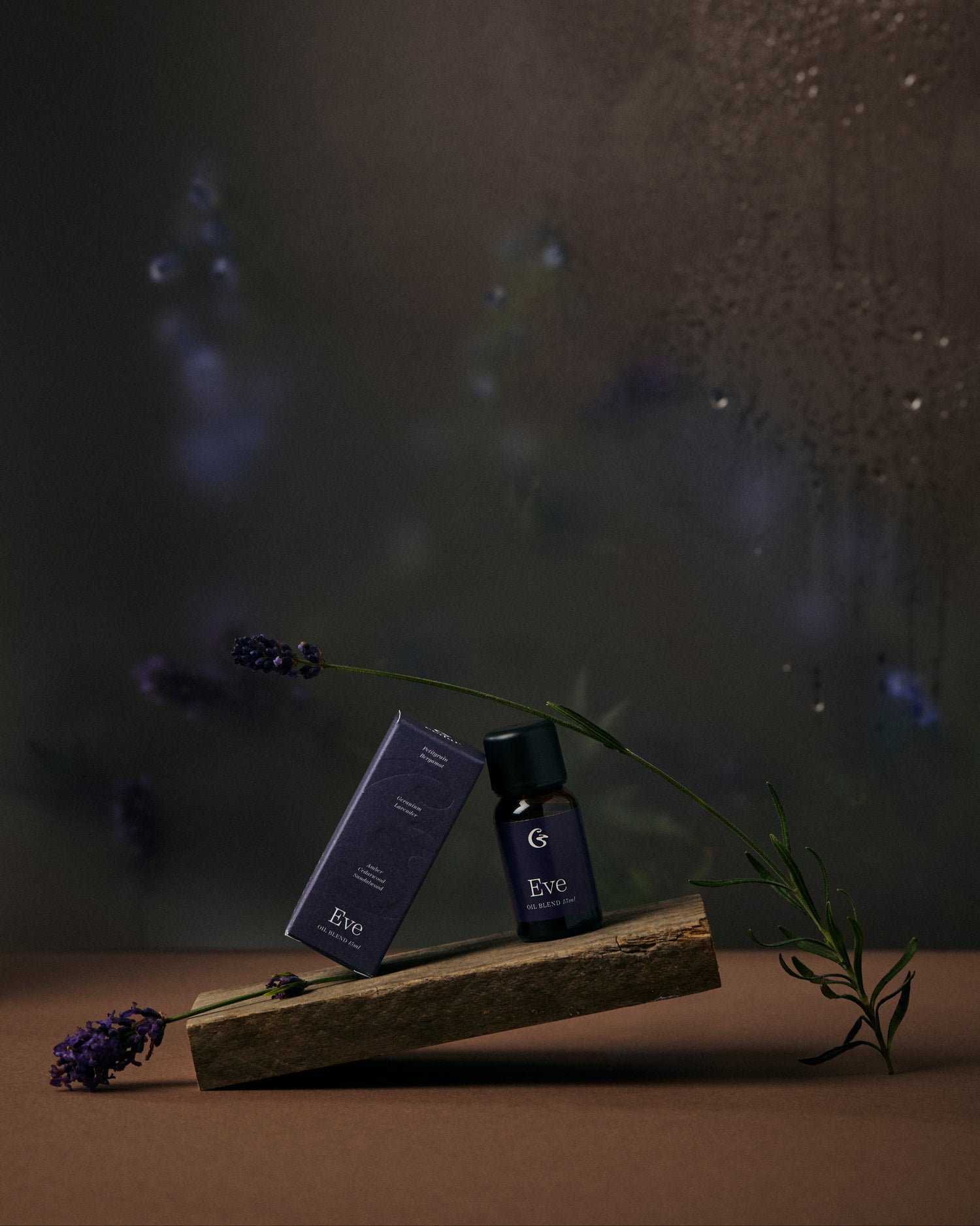 Essential oil blend and box which are both labelled Eve 
